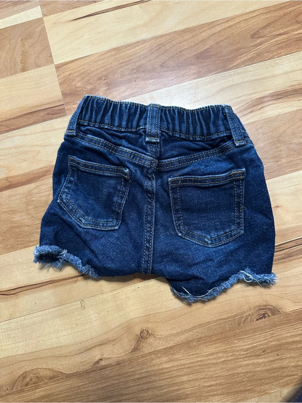 Old Navy Floral Ruffle-Strap One-Piece and Denim Shorts Set in White, Blue & Red